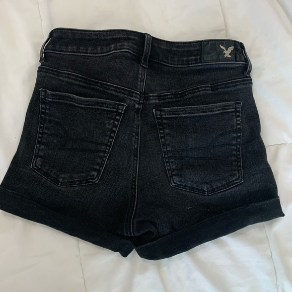 American Eagle Super Super Stretch Blk Jean Shorts - Picture 2 of 3